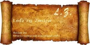 Leány Zenina névjegykártya